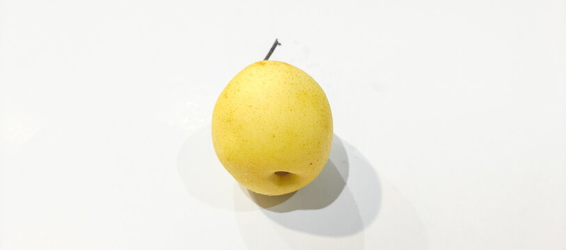 Chinese white pear fruit on a white background