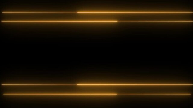 Two glowing neon lines change color animation on top and two glowing neon lines on bottom seamless loop 4k uhd bright light effect motion graphic background.