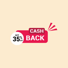 35% cash back offer icon vector a must have for savvy shoppers seeking incredible deals and discounts