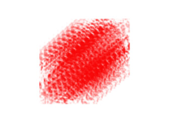 Abstract red textured shape isolated on transparent background