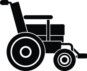 Motorized Wheelchair Vector Icon.