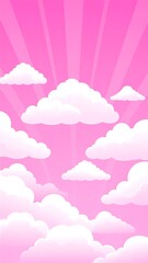 Pink sky with clouds