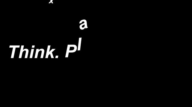 White text on black background displaying think plan execute with superscript letters u and c near execute