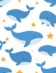 Cute whale pattern