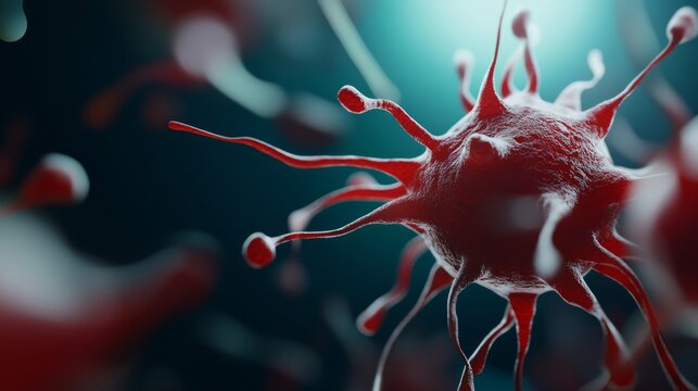 Virus action microscopic world digital image scientific environment close-up view microbiology concept for seo impact