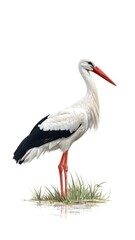 White stork illustration