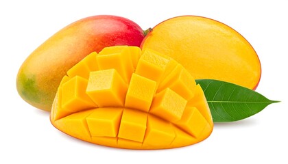 Fresh diced mango slices