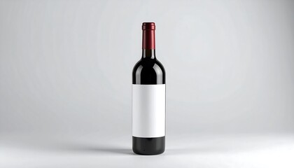 Red wine bottle mockup