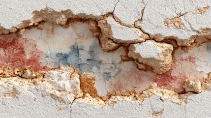 Fototapeta premium Textured Beige Paint Surface with Cracks