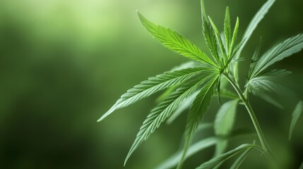 Obraz premium Exploring the intricacies of cannabis growth nature's realm botanical photography lush green environment close-up perspective plant life insights