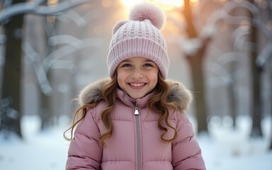 Beautiful girl in a beautiful winter park. High quality
