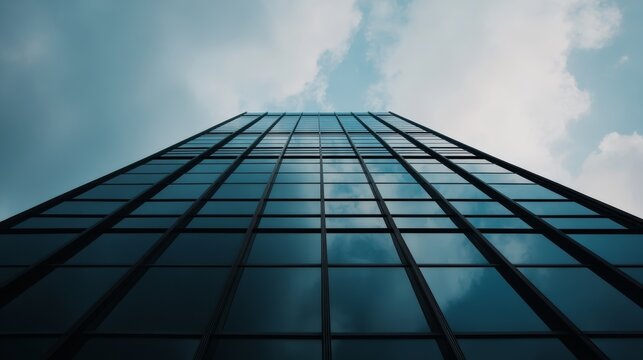 Skyscraper construction urban landscape photography cloudy sky low angle view modern architecture concepts for urban development