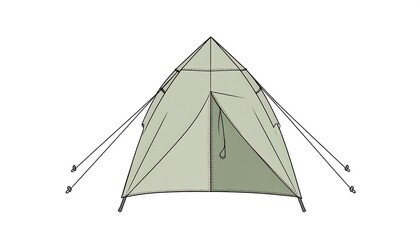 Green camping tent illustration