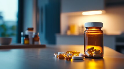 Healthcare action prescription medication storage home environment still life photography indoor viewpoint wellness concept