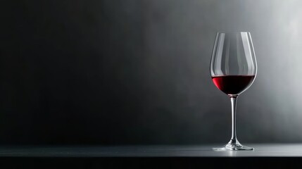 Elegant glass of red wine captured in minimalist setting studio environment photographic still life dramatic lighting