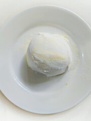 Delightful Japanese Style Milk Bread Roll Coated with Fine White Cream Powder and Served Fresh