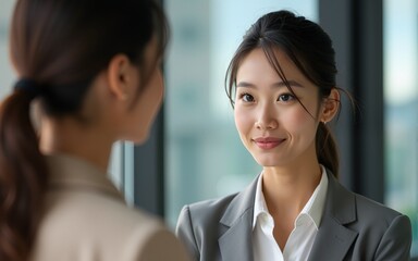 Two beautiful business woman, looking against with feel repulsion. .Business concept. High quality