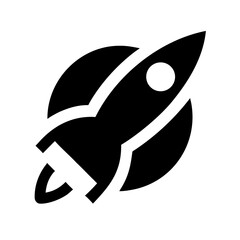 Vector art of rocket launching to space