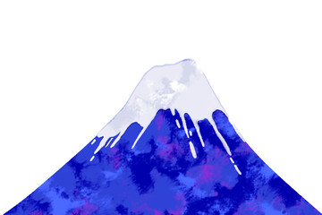 水彩タッチの模様の入った富士山