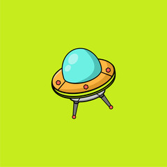 Cute alien spaceship Vector