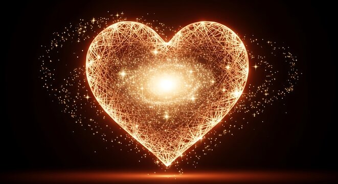 Golden Heart Symbol of Love and Connection.