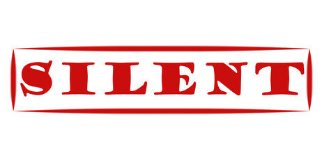 "SILENT" Text Stamp in Bold Red Letters