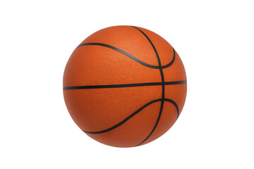 Orange basketball sport ball on transparent background
