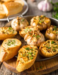 Roasted garlic and bread