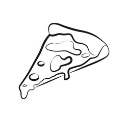 Slice of pizza – vector illustration symbol of Italian conviviality, social life, Italian cuisine