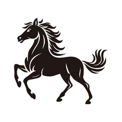black and white horse icon stand up