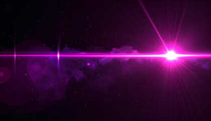 Vibrant Purple Light Lens Flare Effect On Dark Background Abstract Digital Overlay For Design Elements