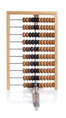 Wooden abacus with reflection