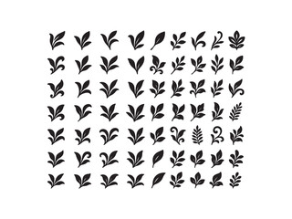 Leaf icon set flat illustration of  leaf icons for web
