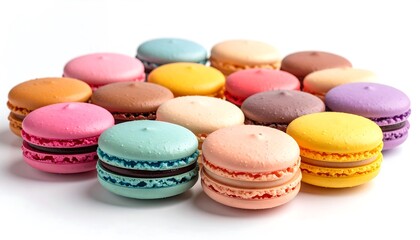 Obraz premium Colorful macarons on white