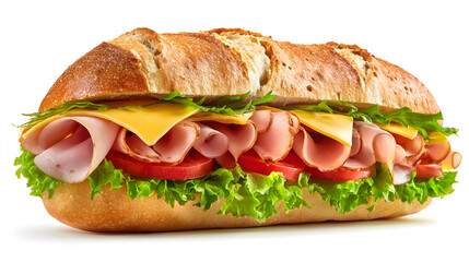 sandwich with ham and vegetables