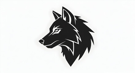 A modern, fierce wolf head logo design, depicted in black on a clean white background. © Tayab