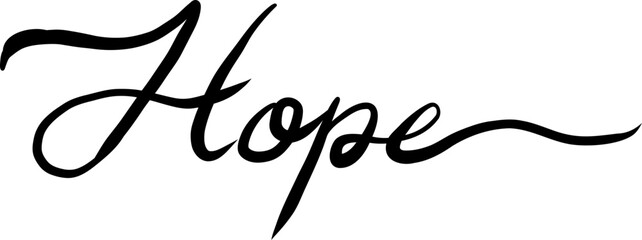 Hope, Christian Calligraphy Vector Art In The Elegant Script Style