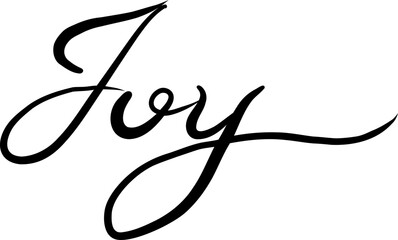 Joy, Christian Calligraphy Vector Art In The Elegant Script Style