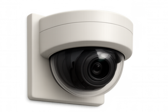 White dome security camera providing surveillance and protection, monitoring premises with advanced cctv technology