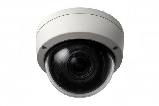 Dome security camera providing constant surveillance, monitoring and protecting property, safety and modern technology