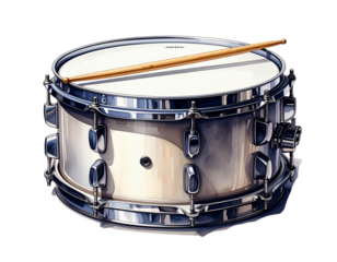Snare Drum with Wooden Drumsticks – Musical Instrument Duo, isolated on transparent background