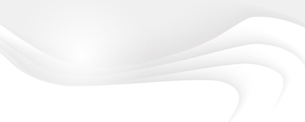 Modern abstract white and gray background with smooth striped patterns and geometric circular shapes. Elegant minimal vector design perfect for banners, posters, presentations, and digital templates.