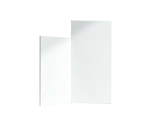 A simple, folded white paper shape against a black background