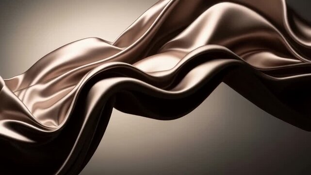 Luxurious Bronze Silk Fabric Flowing Gracefully with Soft Lighting
