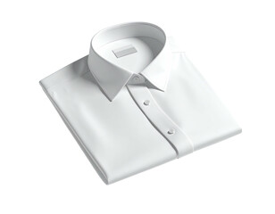 A neatly folded, pristine white dress shirt, captured with soft lighting