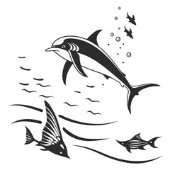Naklejka premium Water Outline Vector Design Black and White Liquid Silhouettes Collection 