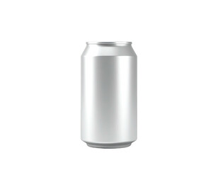 A tall, silver aluminum can, against a black background, appears isolated