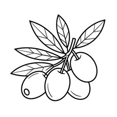 olives coloring page line art 
