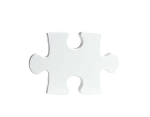 Obraz premium A single white puzzle piece, with subtle shadows, against a black background