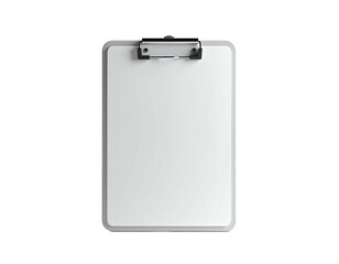 A clean, empty clipboard with a shiny silver frame and a metal clip
